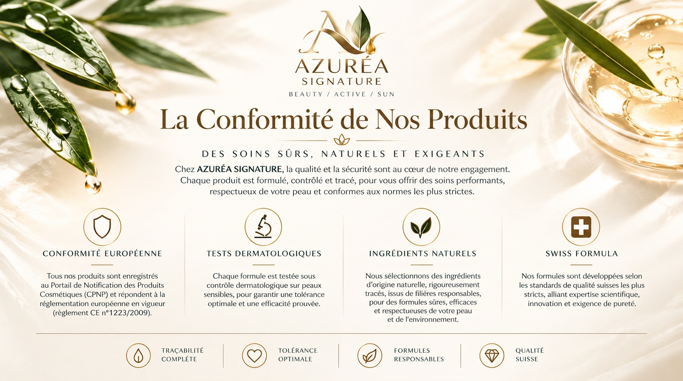 Azuréa Signature — La conformité de nos produits : des soins sûrs, naturels et exigeants